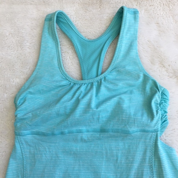 Lululemon Sky Blue Tank Top Striped Size 4 - Picture 2 of 5